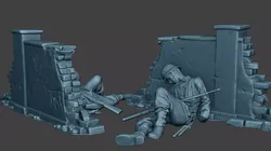 German soldier ww2 Killed3 G6 3D print model
