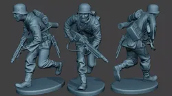 German soldier ww2 MG42 Run G7 3D print model