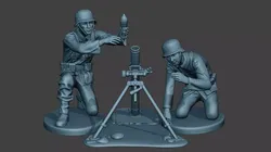German soldiers ww2 Granatwerfer G5 3D print model