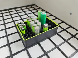 Gridfinity 3x2 - Batteriehalter (AAA, AA, 18650)  - Free 3D Print Model