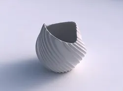 Bowl compressed and twisted with extruded vertical lines 3D print model