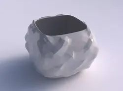 Bowl semi-quadratic with low-polygon 3D print model