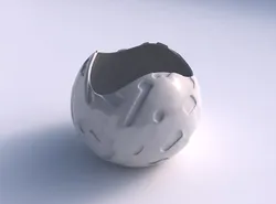 Bowl Spheric wavy with cavities smooth 3D print model