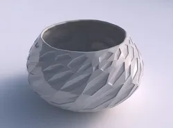 Bowl squeezed twisted with crystal dents 3D print model