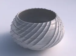Bowl squeezed twisted with strange tiles 3D print model