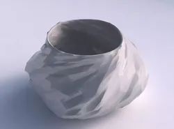 Bowl twisted elipse with low-polygon 3D print model