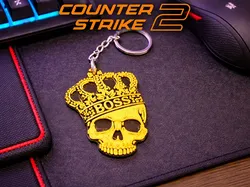 Crown Skull Sticker Glossy Keychain - Free 3D Print Model
