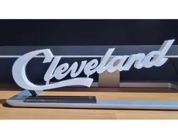 Script Cleveland Desk Topper Sign - Free 3D Print Model