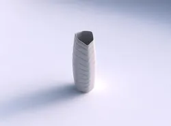Vase arc hexagon with smooth horizontal dents 2 3D print model