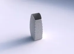 Vase arc rectangle with diagonal grid dents 3D print model