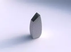Vase bent rectangle with diagonal grid 3D print model