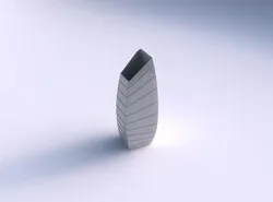 Vase bent rectangle with hard horizontal dents 3D print model