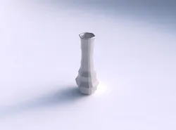 Vase larger opening hexagon with curved creases 3D print model