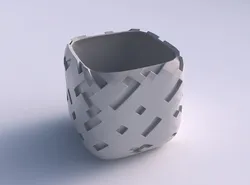 Vase quadratic stumpy with cavities  3D print model