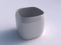 Vase quadratic stumpy with horizontal sections 3D print model