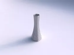 Vase squeezed hexagon with twisted diagonal grid 3D print model