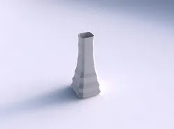 Vase squeezed rectangle with curved creases 3D print model