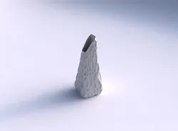 Vase top bent rectangle with crystal dents 3D print model