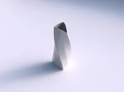 Vase twist curved tipping triangle with diagonal grid pattern 3D print model