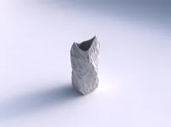 Vase twisted double arc quadratic with crystal dents 3D print model