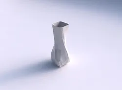Vase twisted larger opening quadratic with low-polygon 3D print model