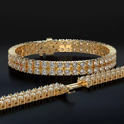 4mm Tennis Diamond Braclet 2 Rows 3D print model