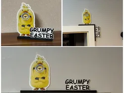 Door topper corner decor Minion Grumpy Easter - Free 3D Print Model