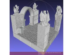 Gothic 10ft T-intersection with doorway