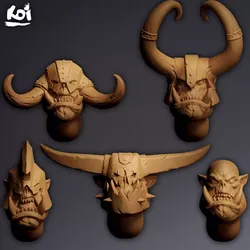 Greenskins - Miniature Heads 3D print model