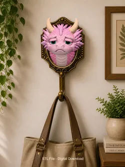 Grumpy Dragon Wall Hook STL File for 3D Print 3D print model