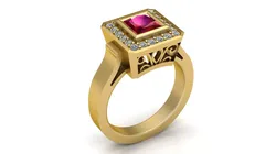 Luxury  Gemstone Wedding Rings 3D model 3D print model