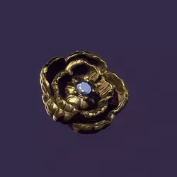 Peony for gold or silver casting 3D print model