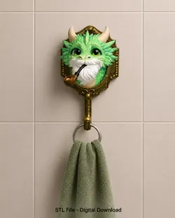 Wise Dragon Wall Hook STL File for 3D Print 3D print model
