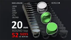 20 mm Signet ring Pack 3D print model