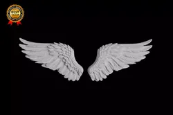 3D Model Sculpture of a Pair of Angel Wings in Flight 3D print model