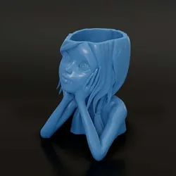 Dream girl face Flower Pot - Head Planter 3D print model