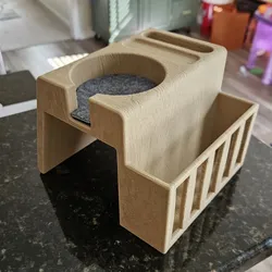 Lovesac Compatible Cup Holder w/ Wood Texture (Angled and Standard Side) - Free 3D Print Model