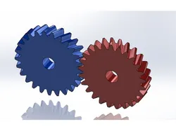 Meshing helical gears
