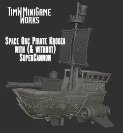 Space Orc Pirate Battle Krooza 3D print  for tabletop wargames 3D print model