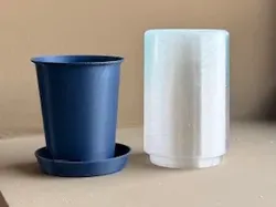 40 mm seedling pot with drip tray & cover glass - Free 3D Print Model