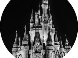 disney castle round 200mm - Free 3D Print Model