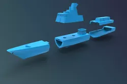 Printable Corvette Ship 1  100 3D print model