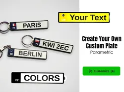Customizable License Plate Keychain Generator - Free 3D Print Model