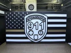 Dispatcher Thin Gold Line American Flag - Free 3D Print Model