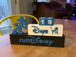 runDisney Race Countdown - Free 3D Print Model