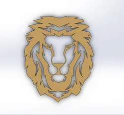 cad drawing of lion face
