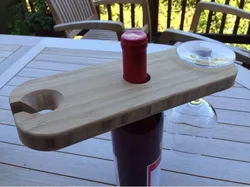 CNC Wine Bottle and Glass Holder