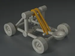 Rubber band toy catapult