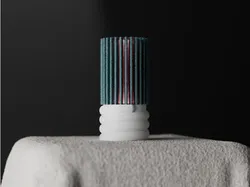 Coiled Ribbed Lamp With Diffuser. - Free 3D Print Model