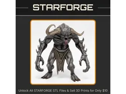 28mm DND Demon-like Creature with Spikey Clawed Hands StarForge Kits 3D Print STL File